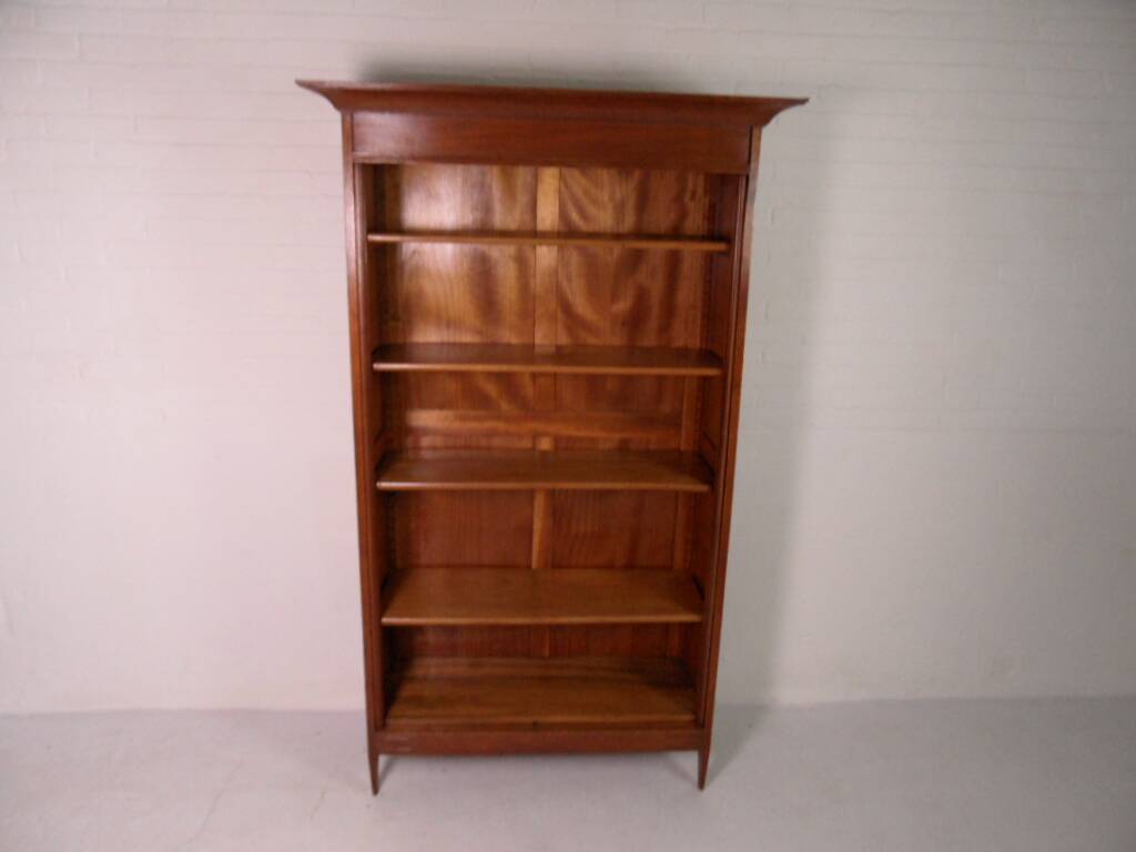 Antique oak open bookcase