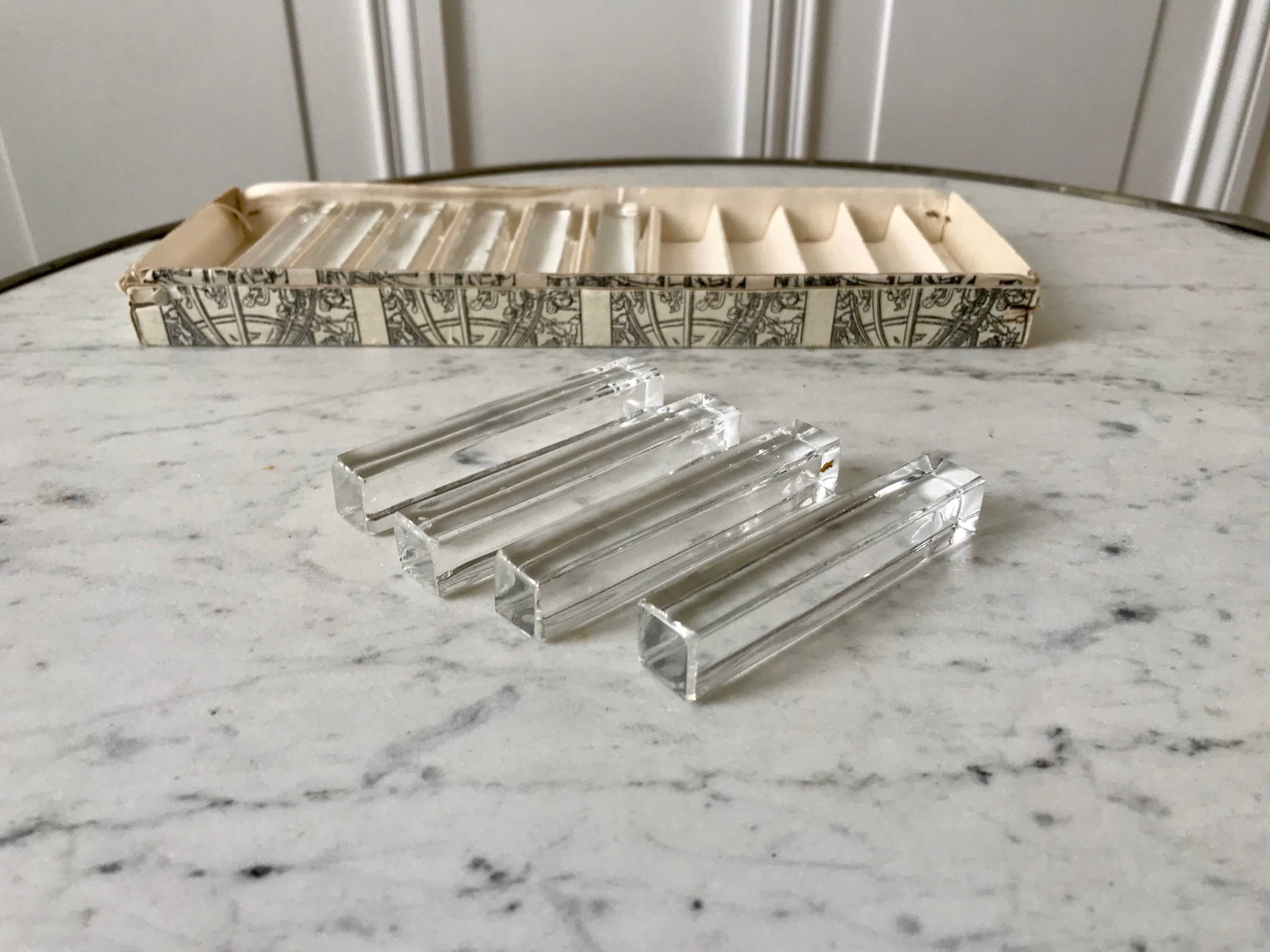 Set of 10 50s crystal knife holders