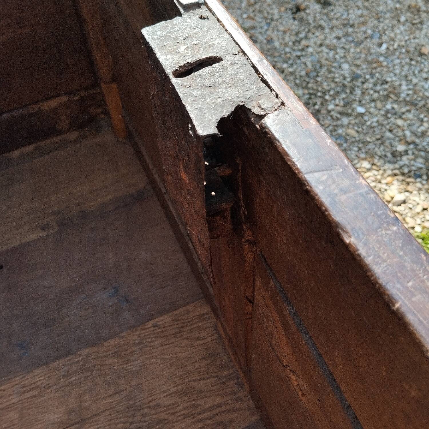 18th century carved oak wooden chest