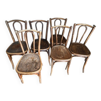 Véritables chaises bistrot Baumann vintage