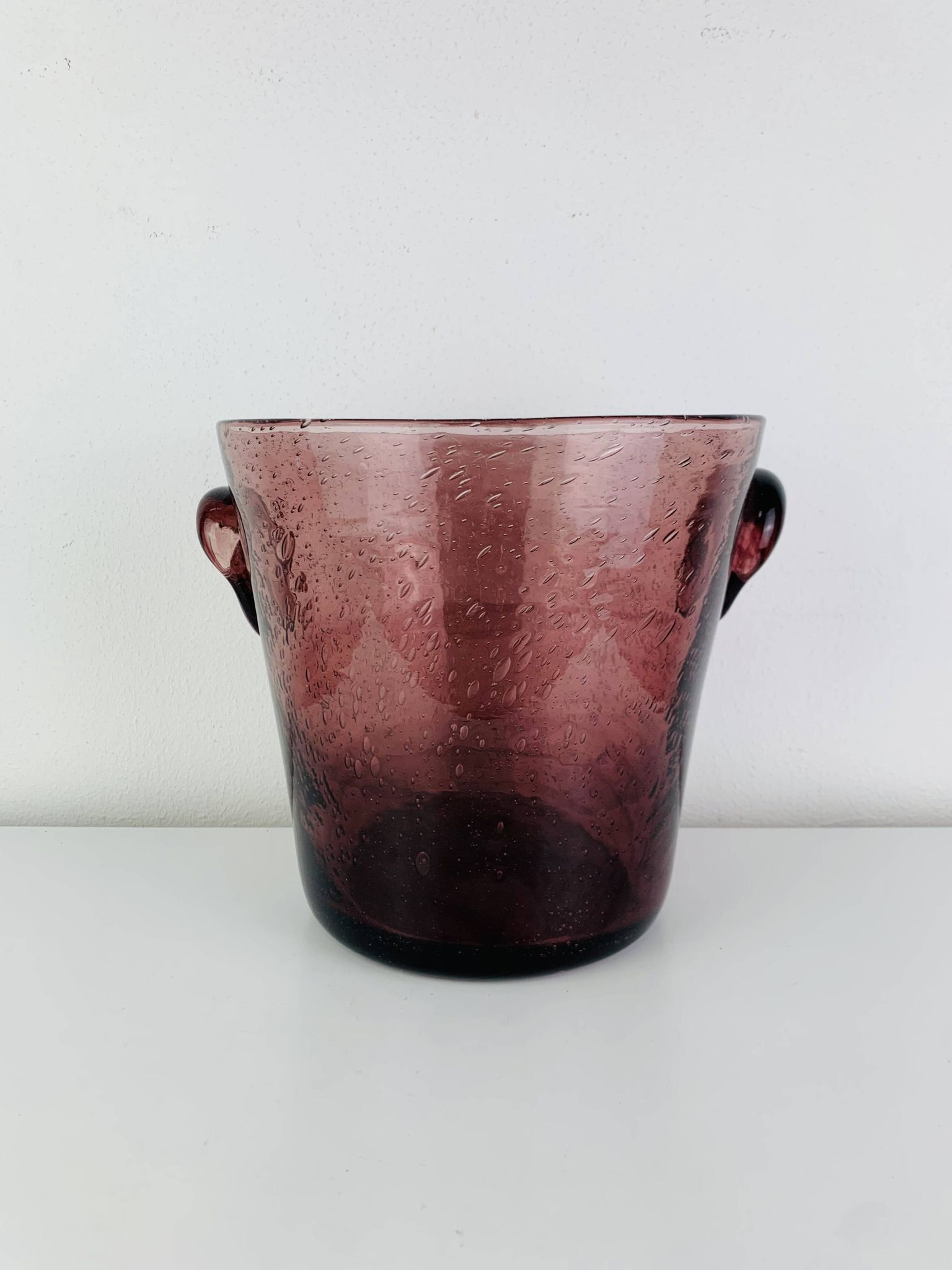 XL champagne bucket, bubble glass from Biot, purple