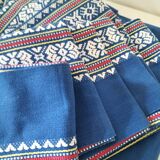 grande nappe et 11 serviettes vintage basque bleu indigo,