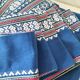 Large tablecloth and 11 vintage Basque indigo blue napkins