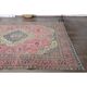 1970s vintage Persian handmade wool cotton pink oversized area rug  223x313