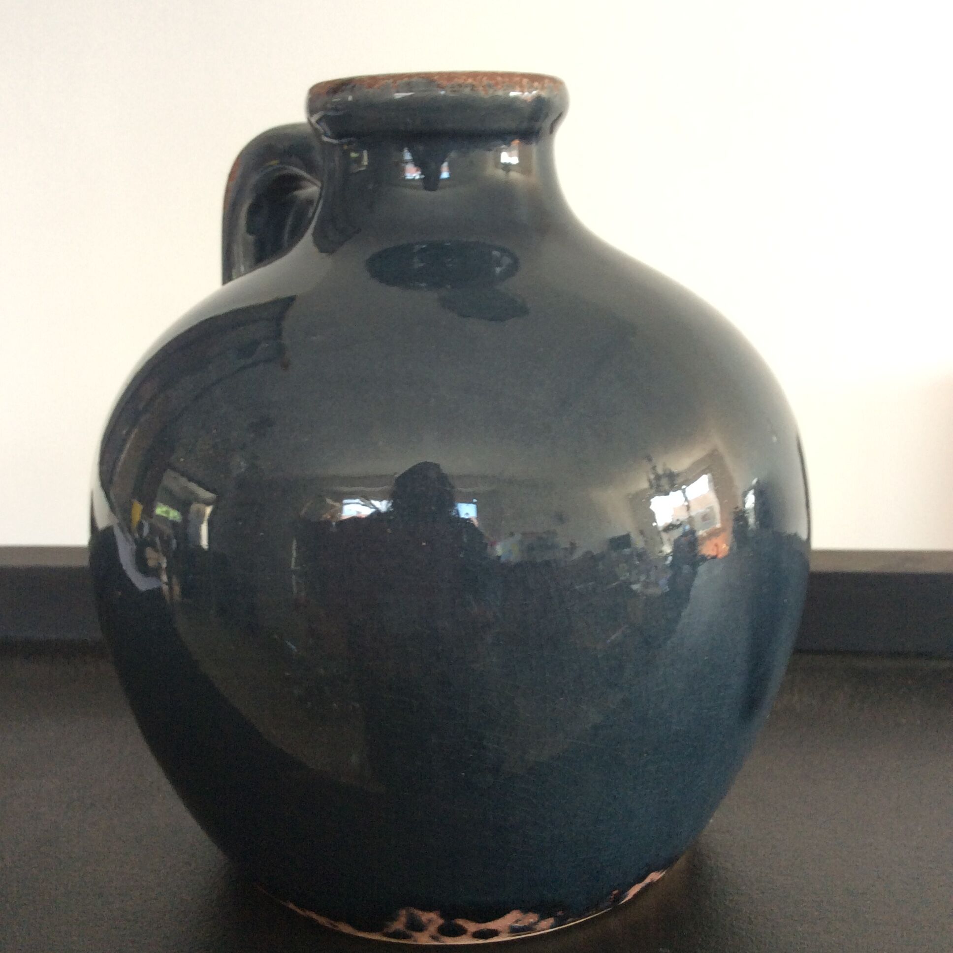 Vintage enamelled ceramic vase