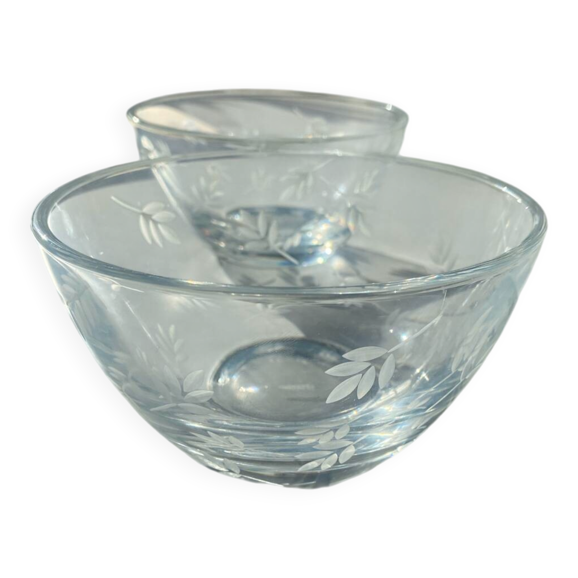 2 crystal bowls JG Durand