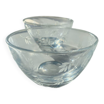 2 crystal bowls JG Durand