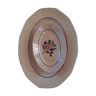 1 oval dish - 1 ravine in glazed faience of Digouin. Pink beige. Hand-painted.