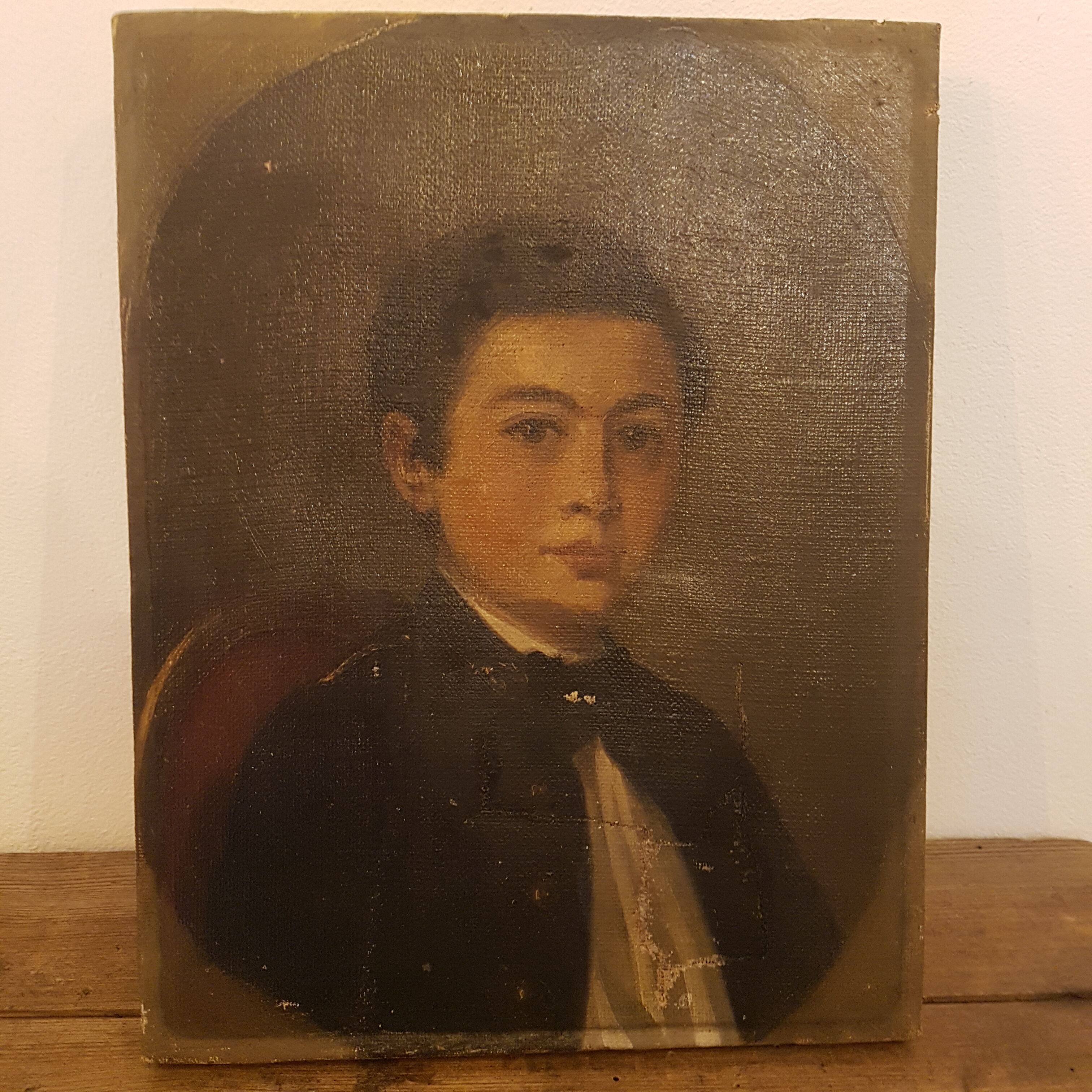 Children's portrait on canvas 19th