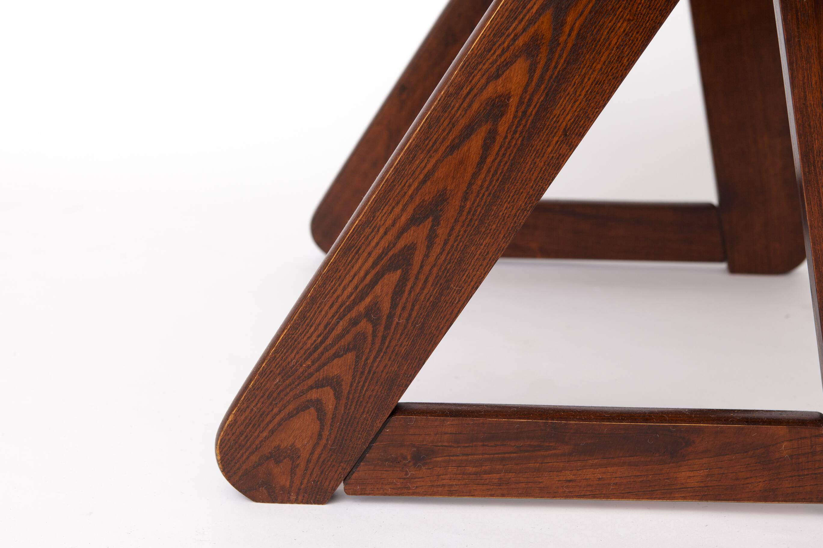 1 of 2 Vintage Italian Chair, 1980s, Dark Beechwood, Burgundy Upholstery