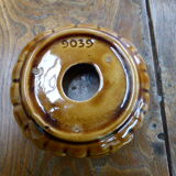 Ashtray ceramic glazed beige/Brown vintage 1970
