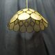 lampshade light daylight luminaire chandelier nacre rond vintage antique brass 26 cm