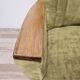 Deux fauteuils cocktail en tissu vert des années 1950 à roulettes