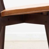 Bistro chair in fawn skai and dark oak