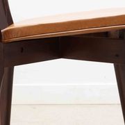 Bistro chair in fawn leatherette and dark oak