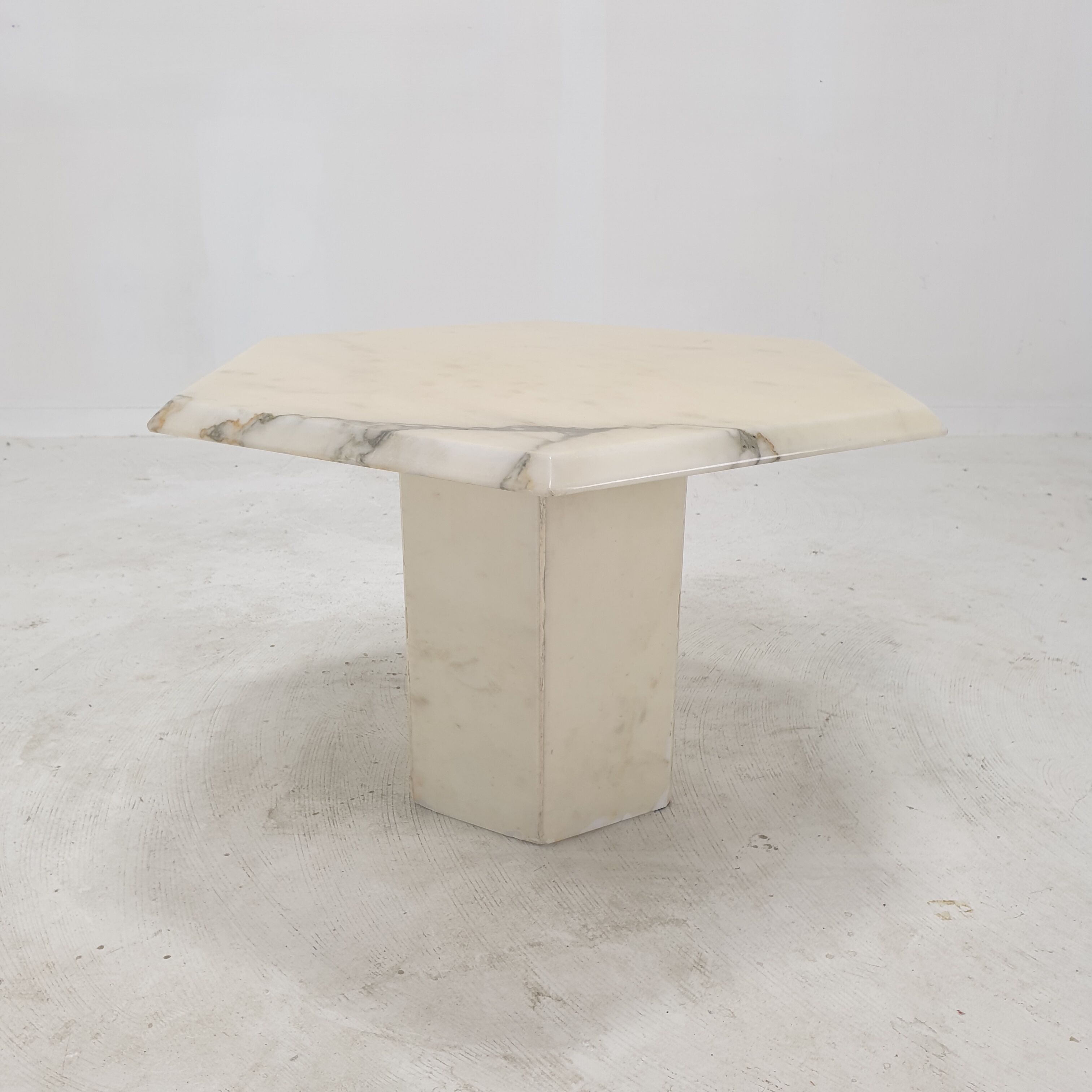 Set of 3 Italian Carrara Marble Side Tables, 1980s