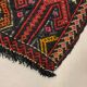 Vintage turkish mini kilim 76x50 cm shabby wool kelim rug black red green