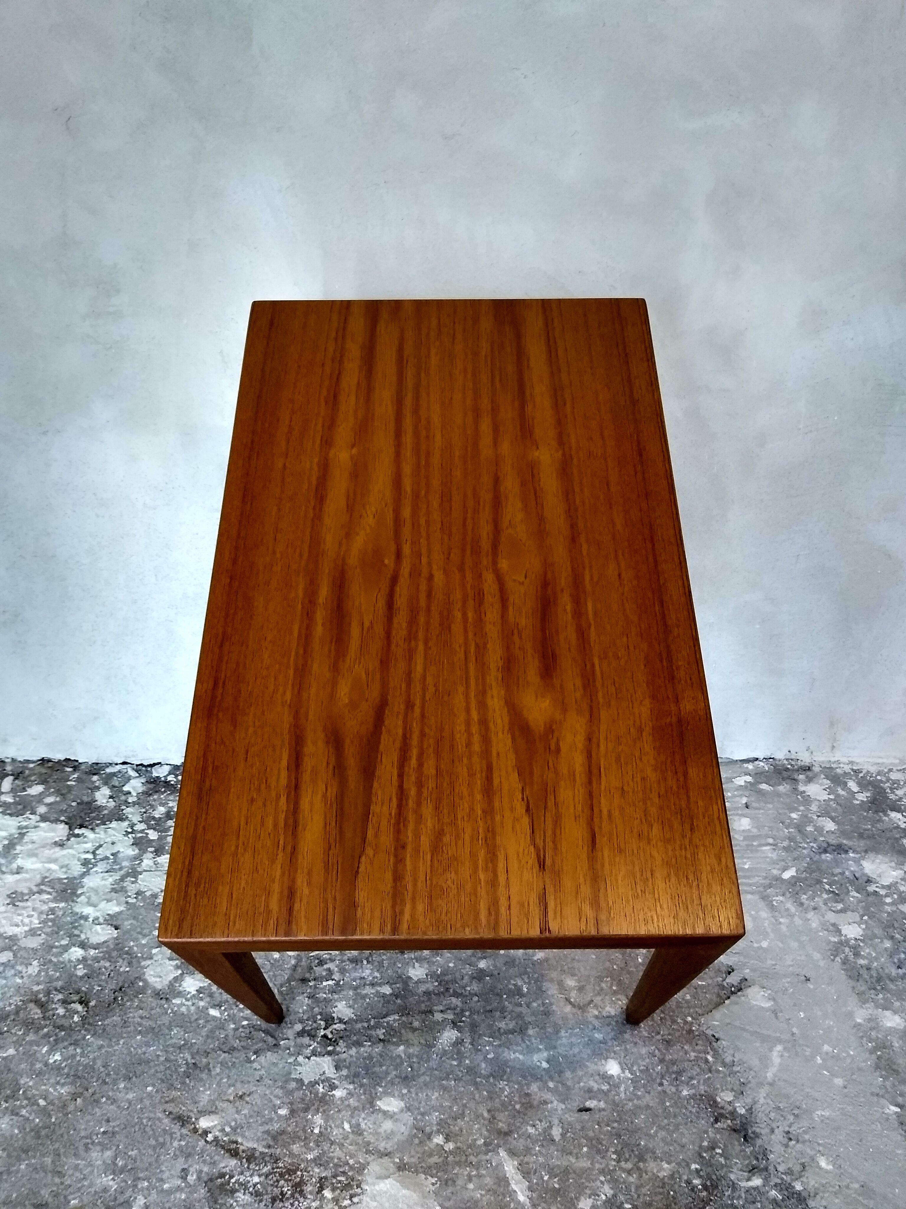 Teak coffee table by S. Hansen for Haslev, Denmark, 60