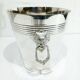 Silver-plated champagne bucket with lion head