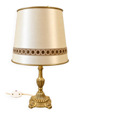 Lampe de table vintage en laiton pied de style rocaille, années 1950