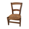 Wooden and child straw chair