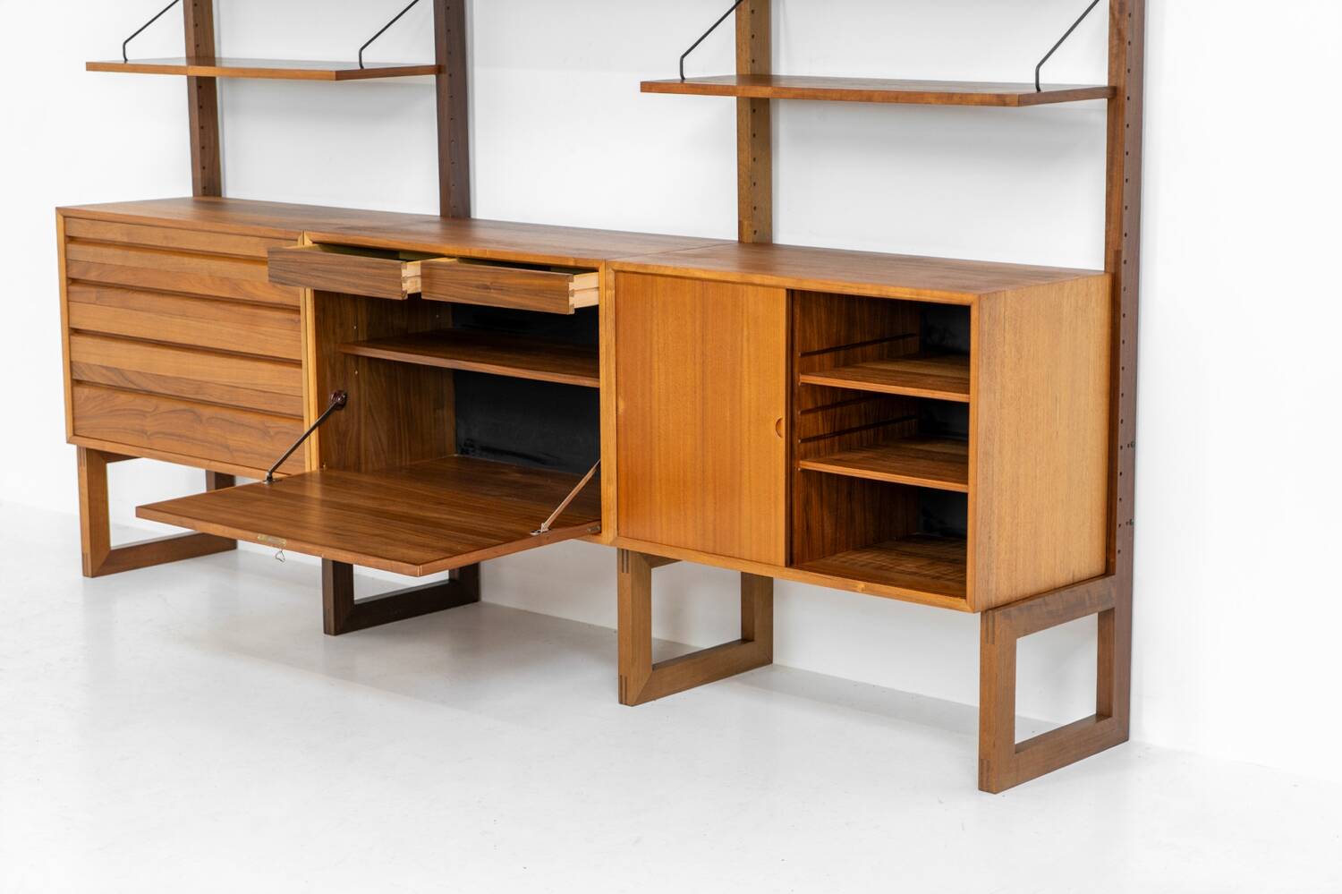Free standing wall unit by Poul Cadovius for Cado (Denmark, 1960s).