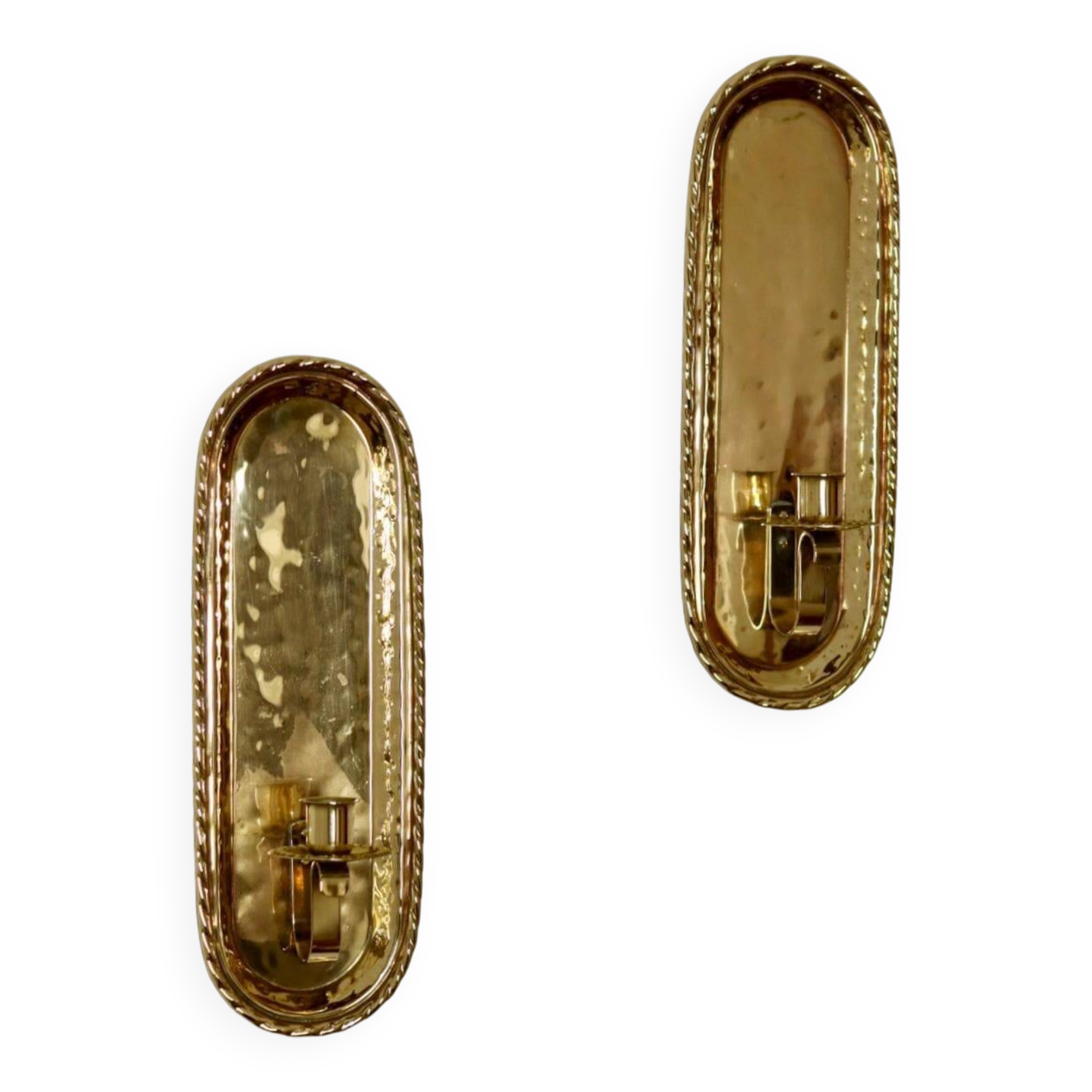 Pair of Mid-Century Swedish Brass Sconces