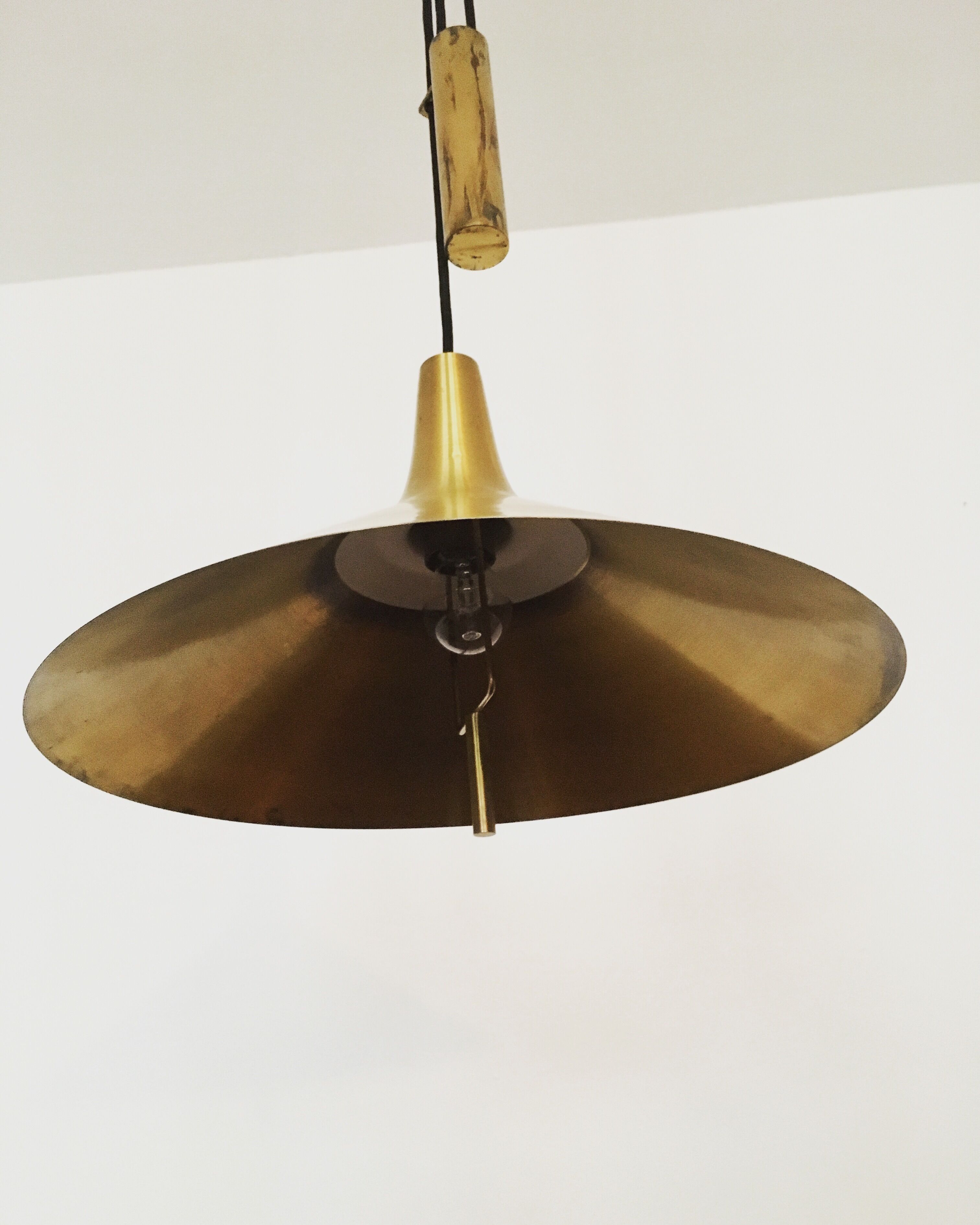 Mid Century Modern Fusijama brass pendant lamp by Th. Valentier
