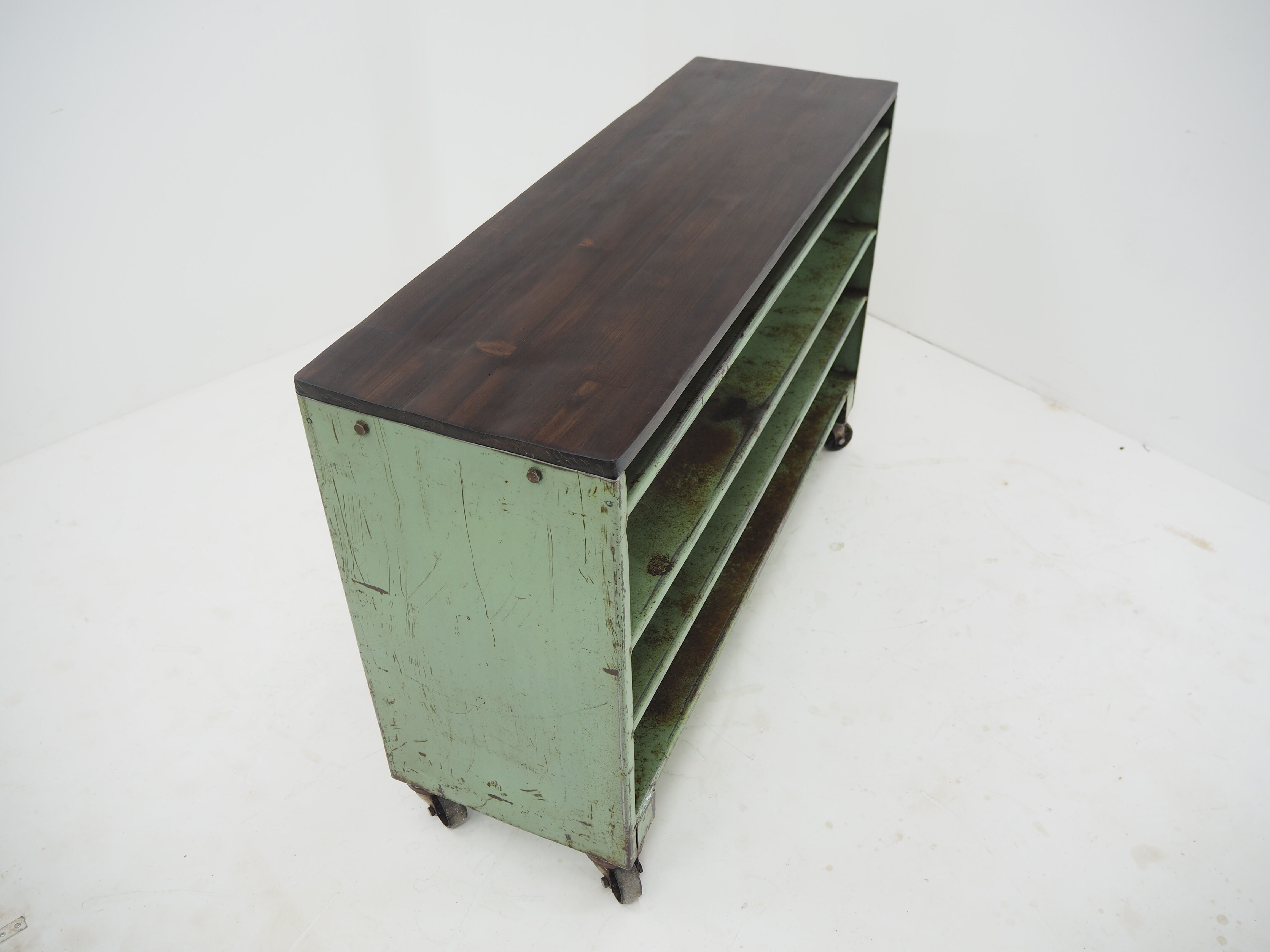 Vintage Industrial Low Shelves, Side Table 1960s