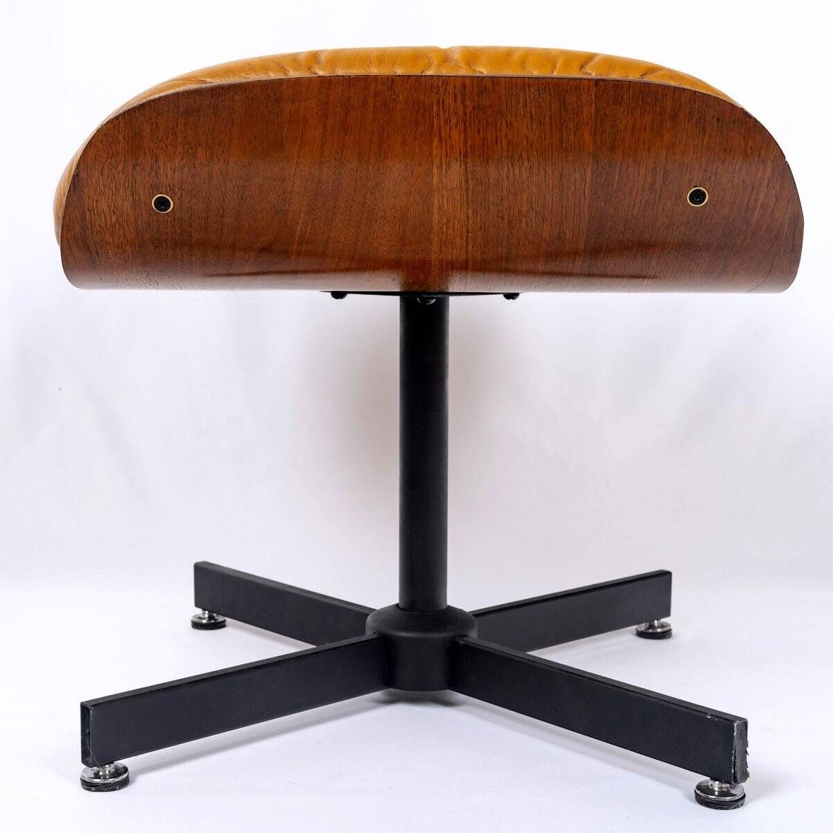 Lounge chair & son ottoman - leather & alu, xxth century