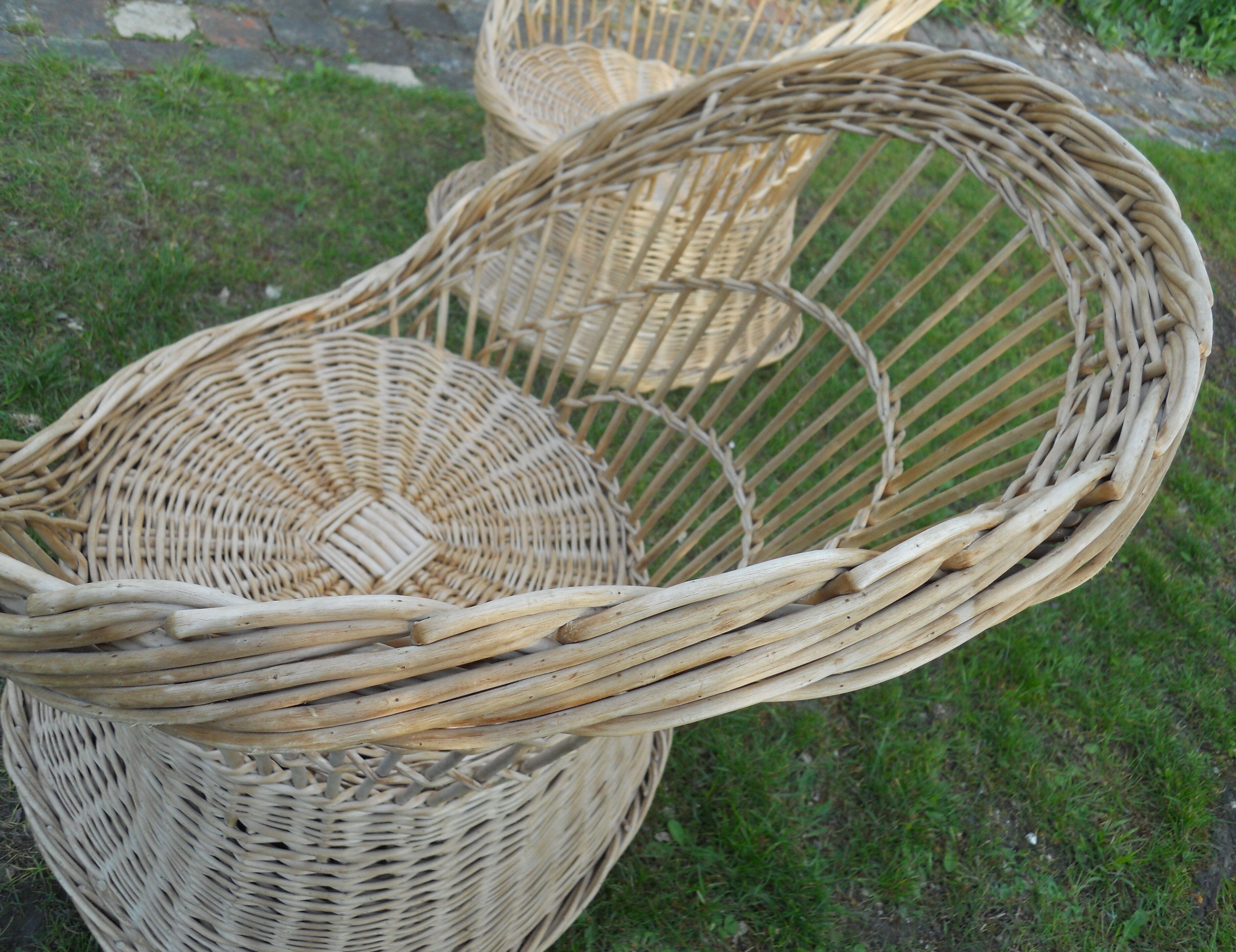 Pair of rattan armchairs