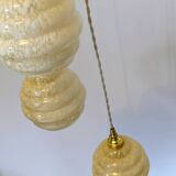 Vintage design chandelier in yellow Clichy glass
