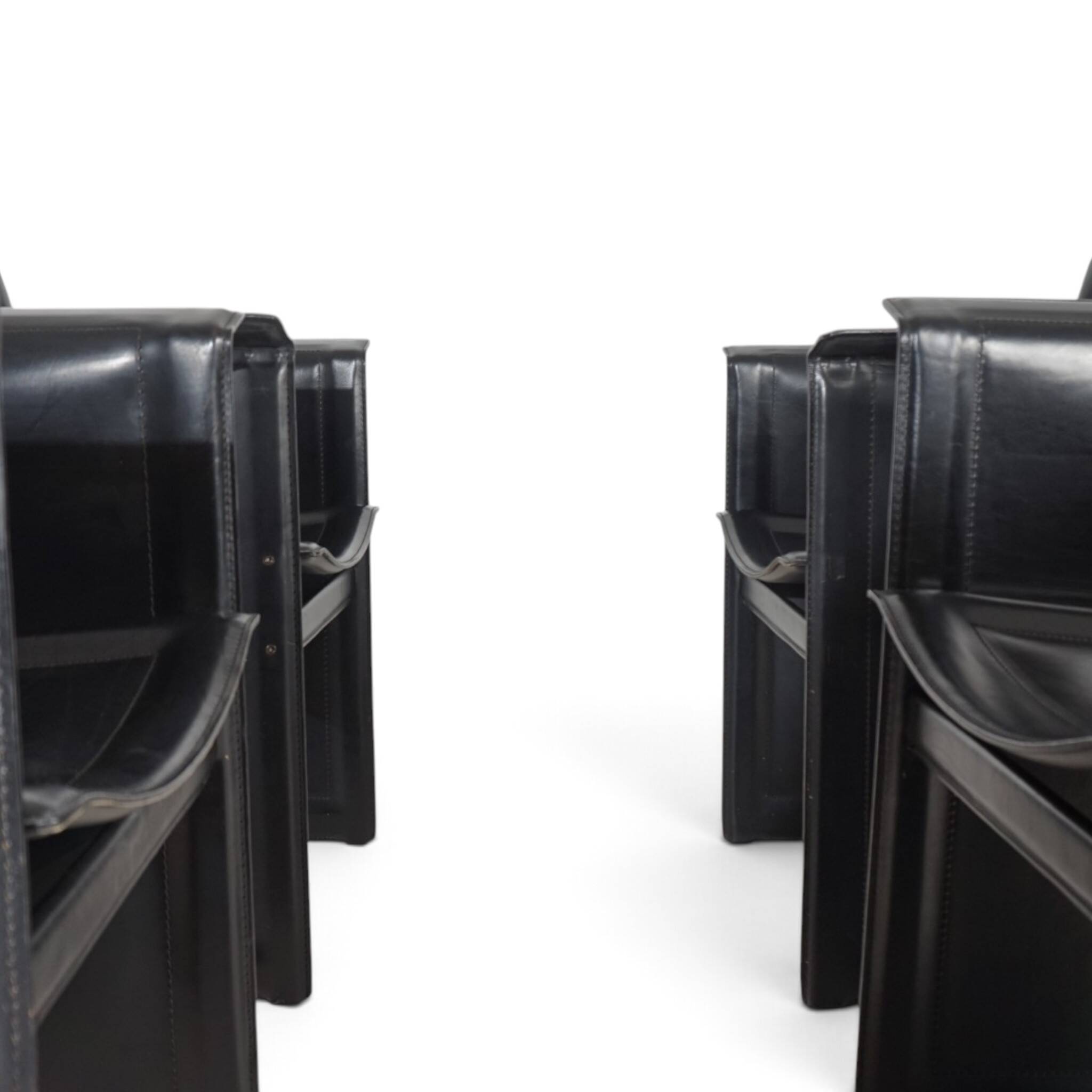 Arrben Solaria leather dining chairs, set of 4 by Tito Agnoli, 1970