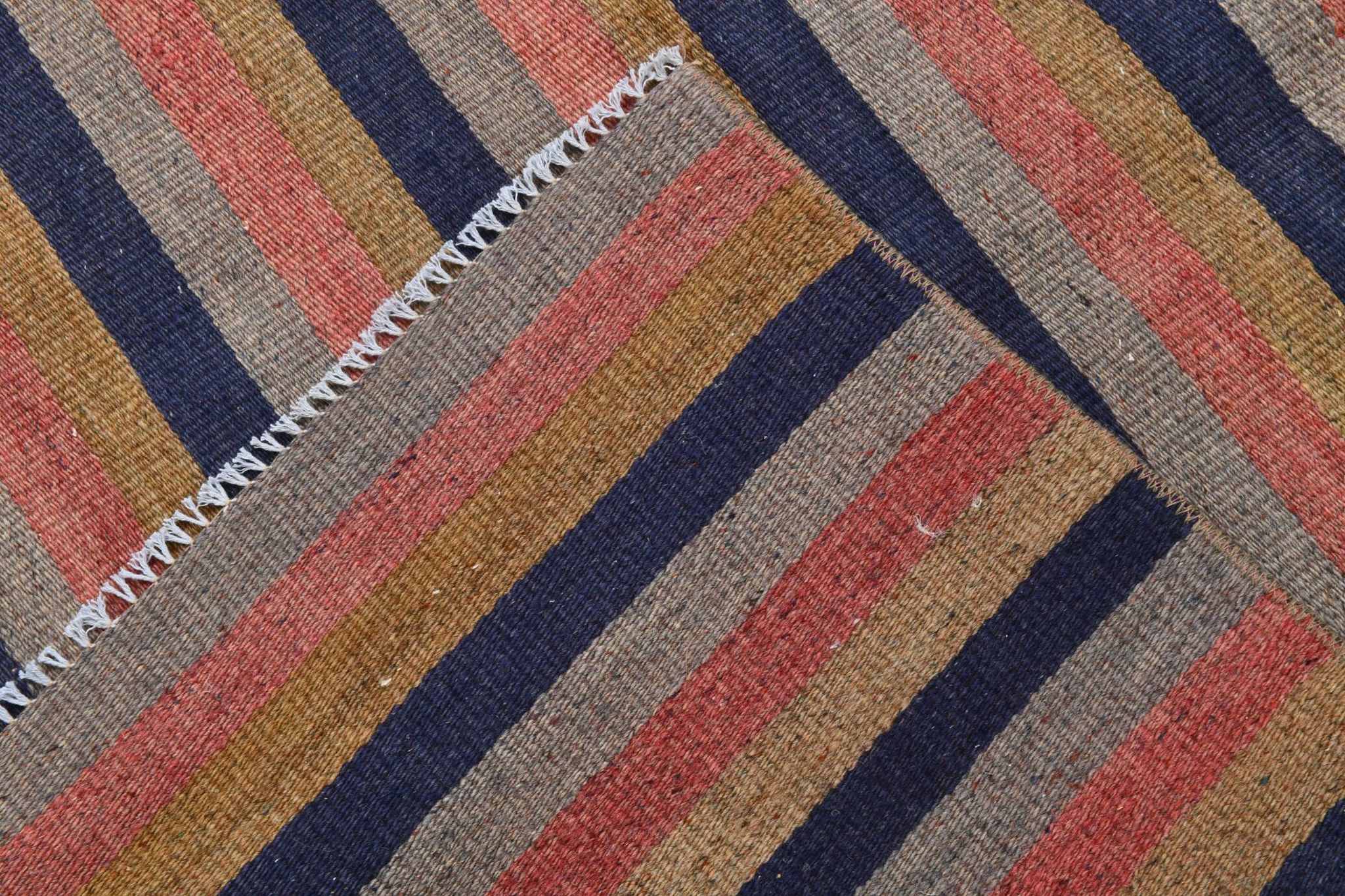 5x7 Faded Blue & Red Vintage Kilim Rug, Antique Home Decor 147x217Cm