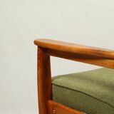 Fauteuil vintage vert boucle 1960 Scandinavian design