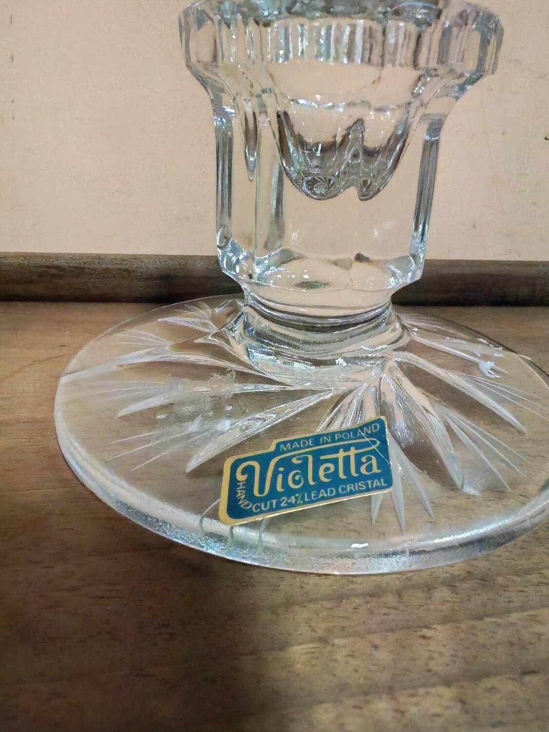 Pair of crystal candlesticks