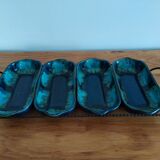 Vintage ceramic aperitif tray of vallauris blue