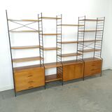 Teak WHB string modulair vrijstaand LP wandsysteem