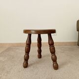 Vintage turned wood tripod stool