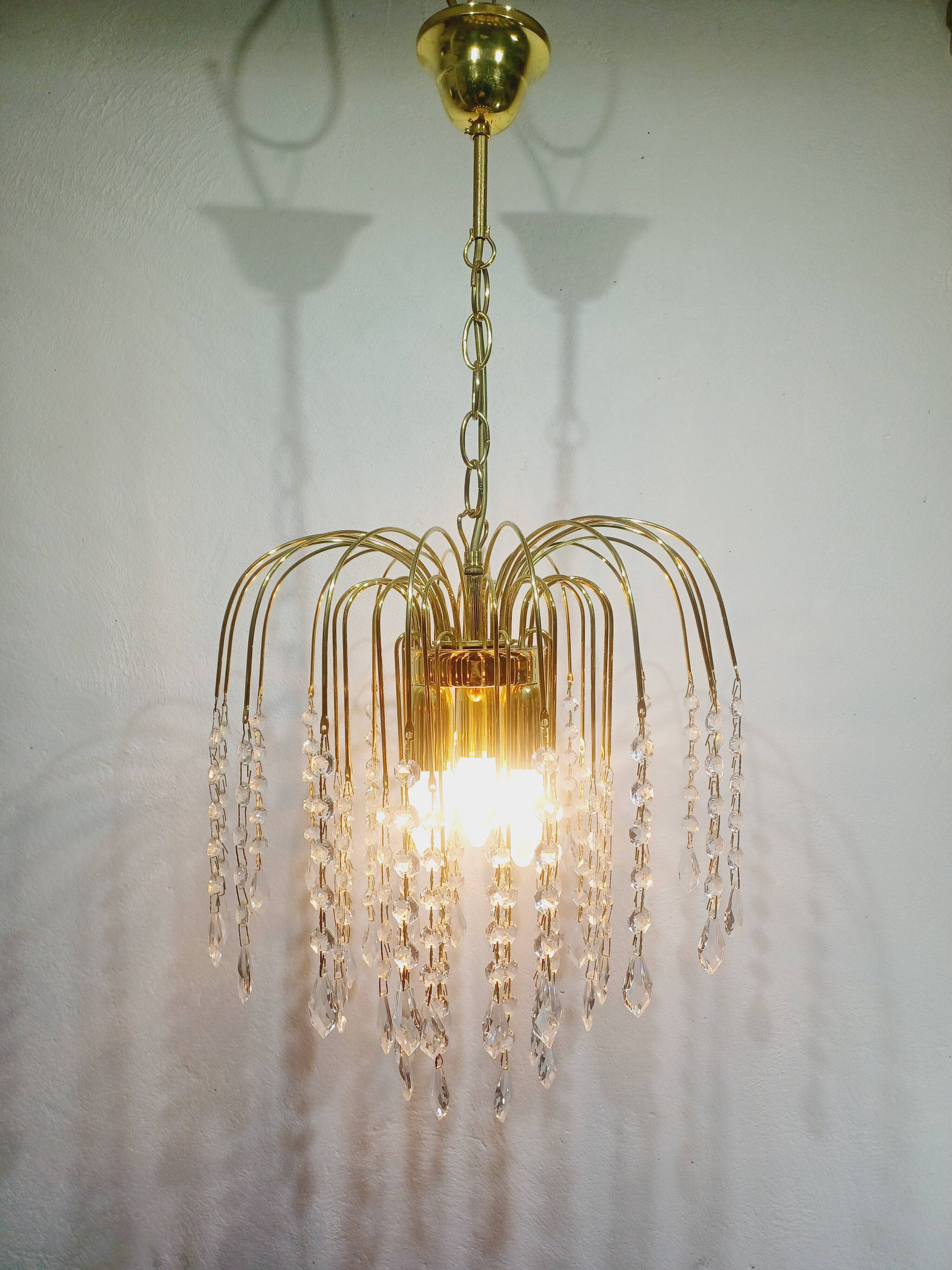 3 light crystal chandelier