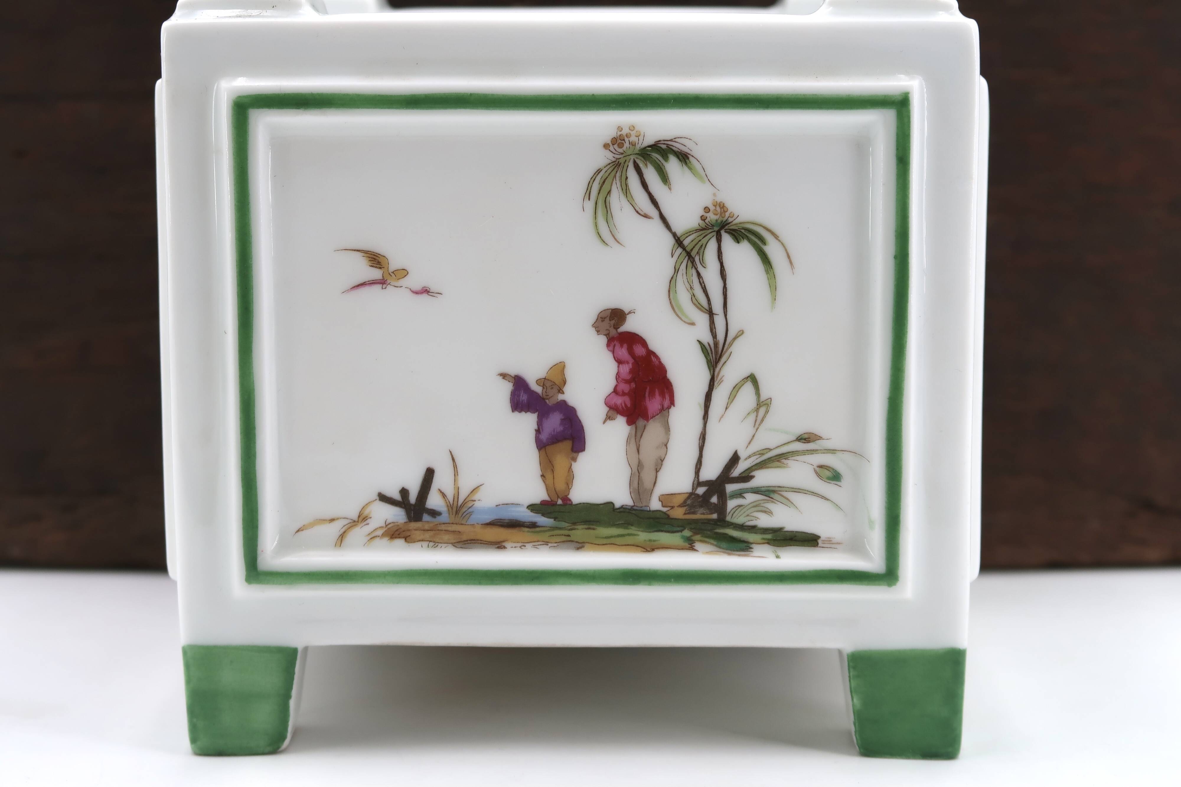 Square Limoges porcelain planter by Raynaud