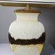 Large vintage Italian lamp in cracked ivory ceramic with gilding.