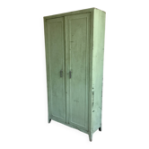 Riveted metal industrial workshop cabinet - vintage 1960s