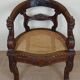 Renaissance style office chair in solid oak circa 1850
