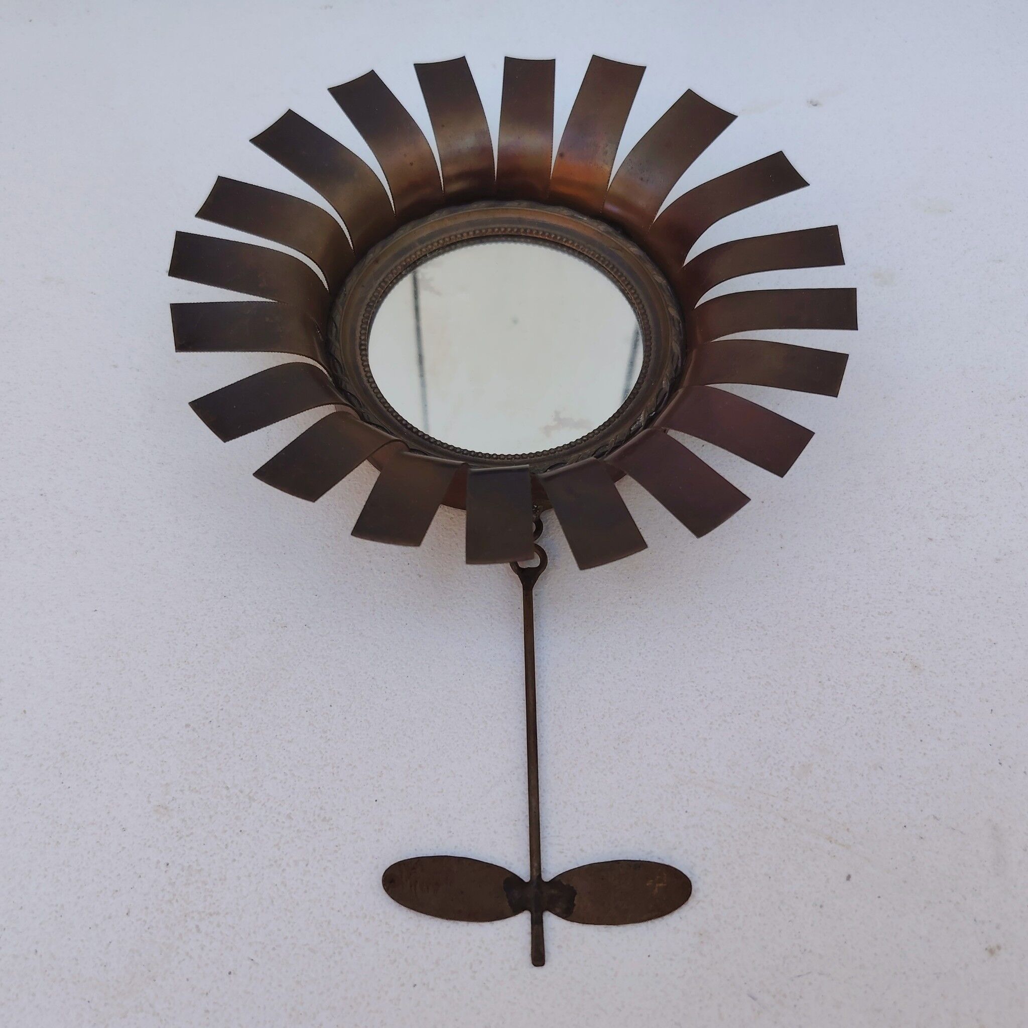 Flower wall mirror, Jean Vinay, 1960s design