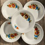 Vintage floral soup plates