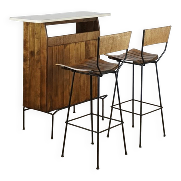 Arthur Umanoff bar and stools