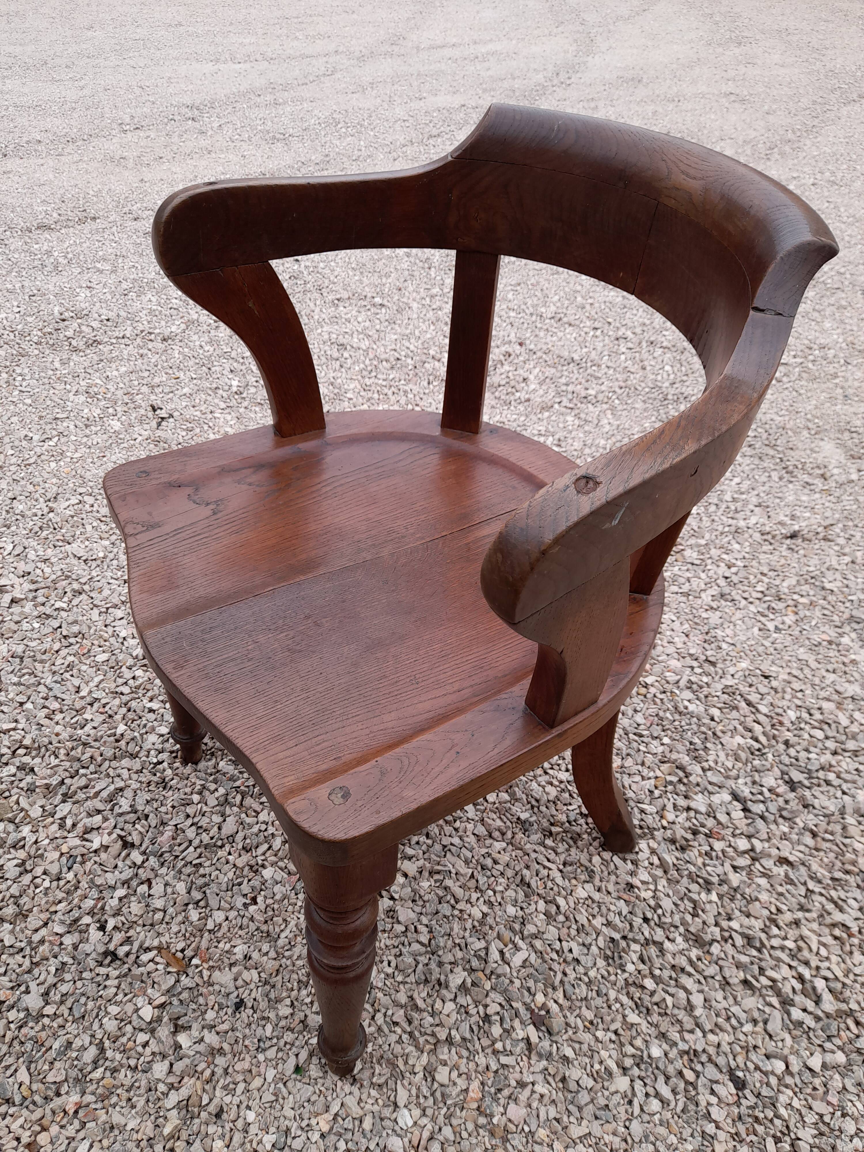 Fauteuil de bureau Louis Philippe en chêne