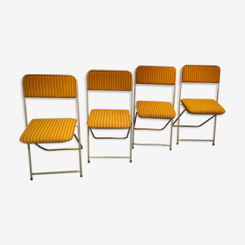Set of four vintage Lafuma folding chairs