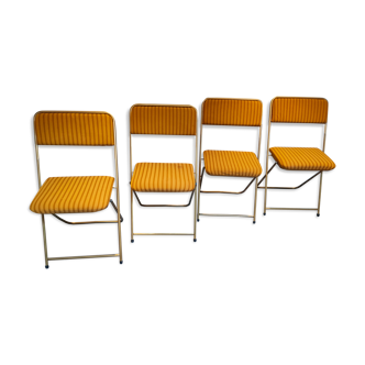 Set of four vintage Lafuma folding chairs